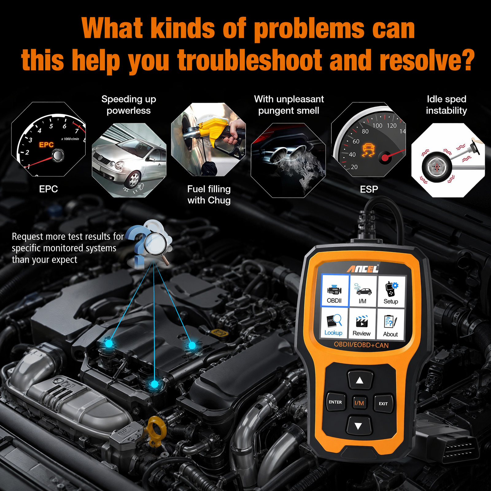 Check Engine Fault Code Reader Automotive OBD2 Scanner Car Diagnostic Scan Tool