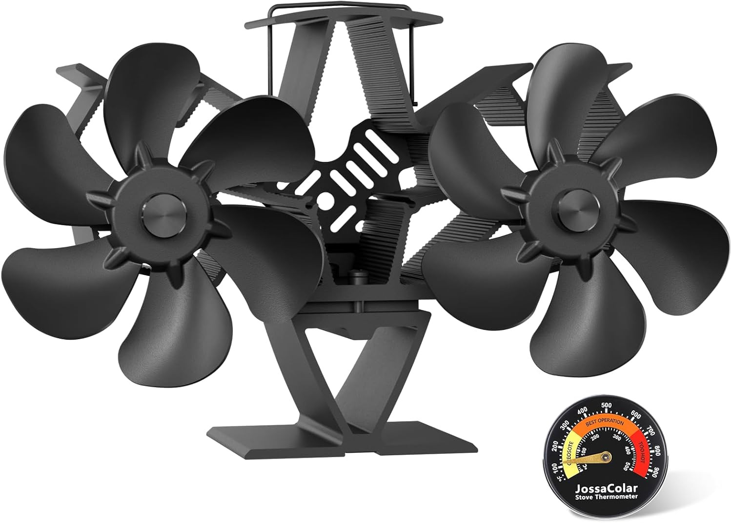 Wood Stove Fan Heat Powered | 12-Blade Non Electric Heat Activated | Cocoon Fan