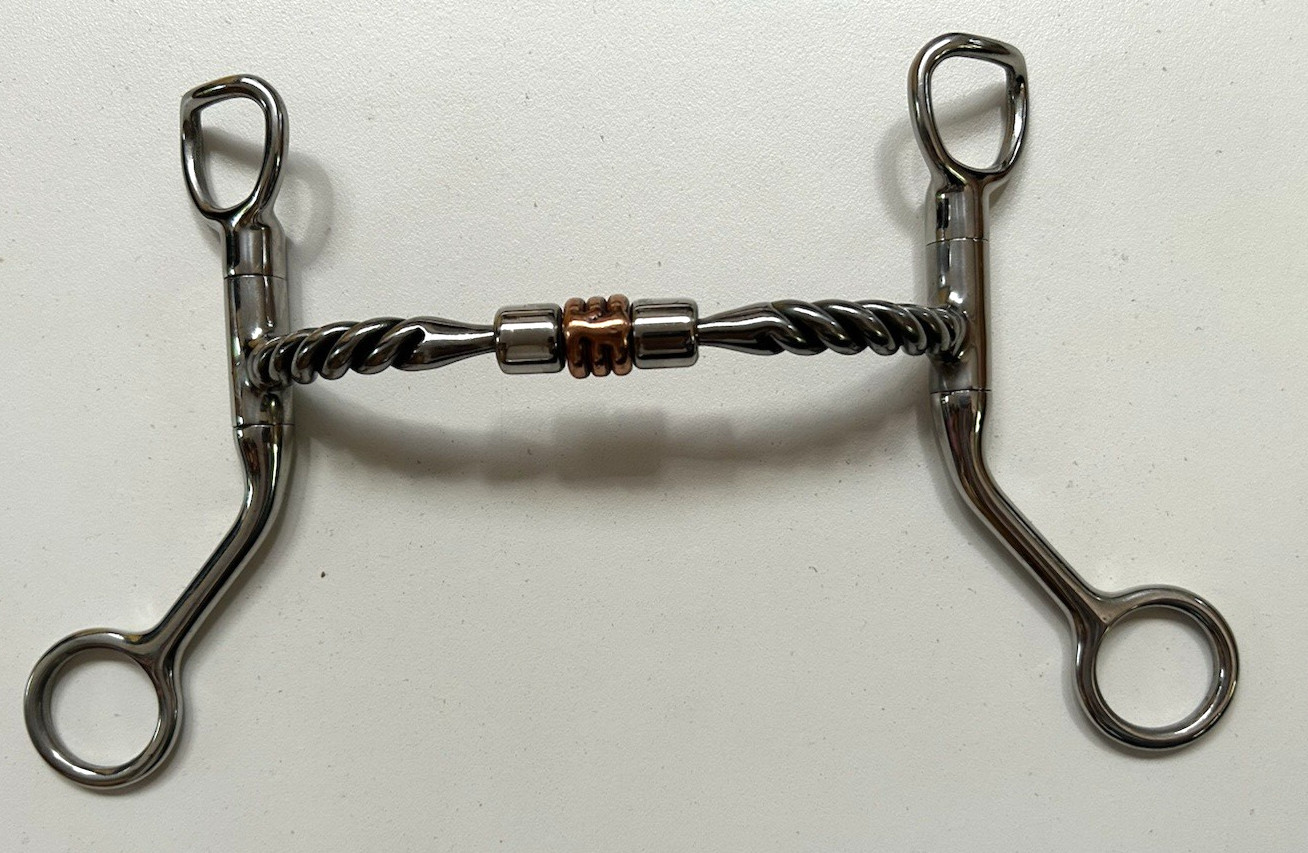 Myler Western Twisted Comfort Snaffle Copper Roller Sweet Iron HBT Shank Bit 5"