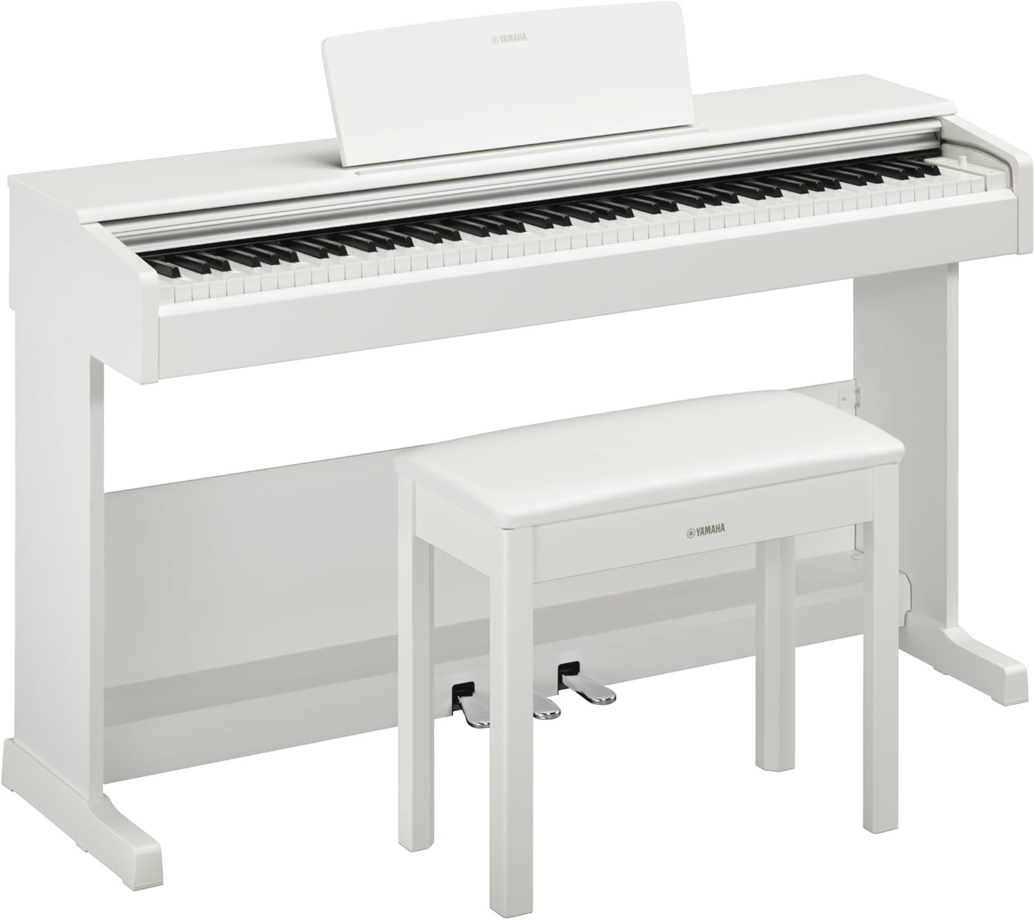 YDP105 88-Key Weighted Digital Piano with Bench, White Finish, Great Sound