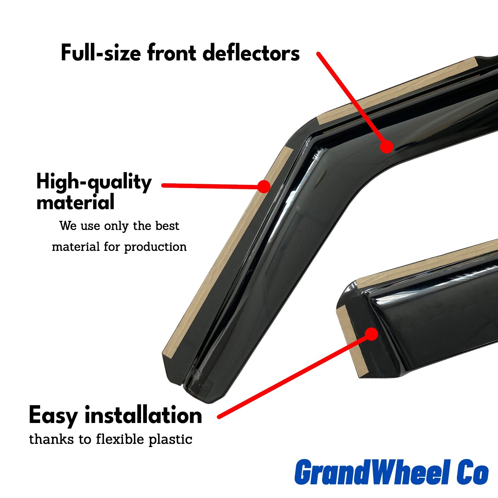 Side Window Deflectors Rain Guards for 21-25 Ford F-150 Regular Cab SHATTERPROOF