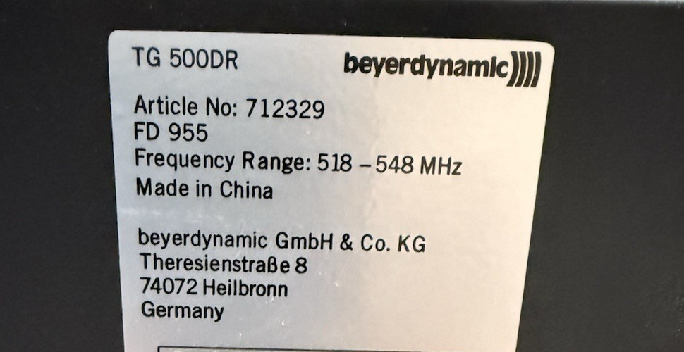 Beyerdynamic TG 500DR Dual Wireless Receiver Beyer Dynamic Art. 712329 TG 500