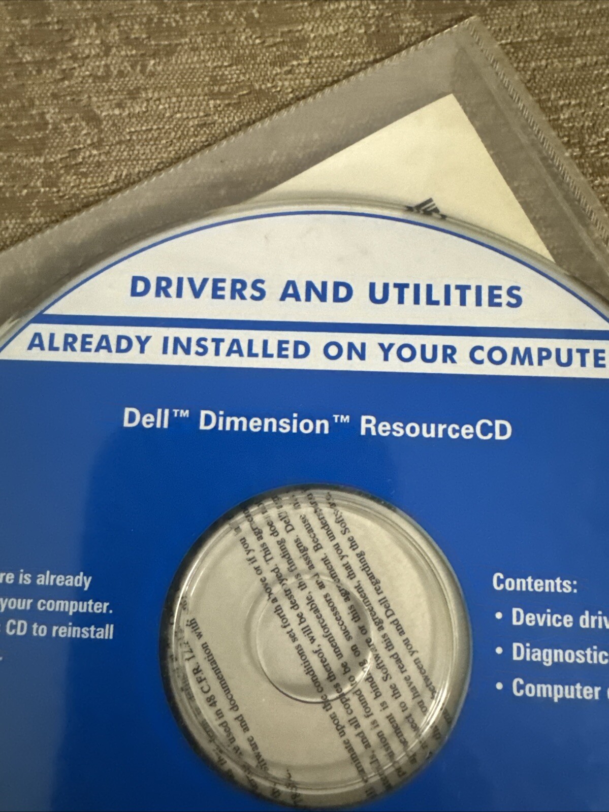 Vintage Dell Dimension Resource CD 2000- 2002 only Drivers and Utilities CD