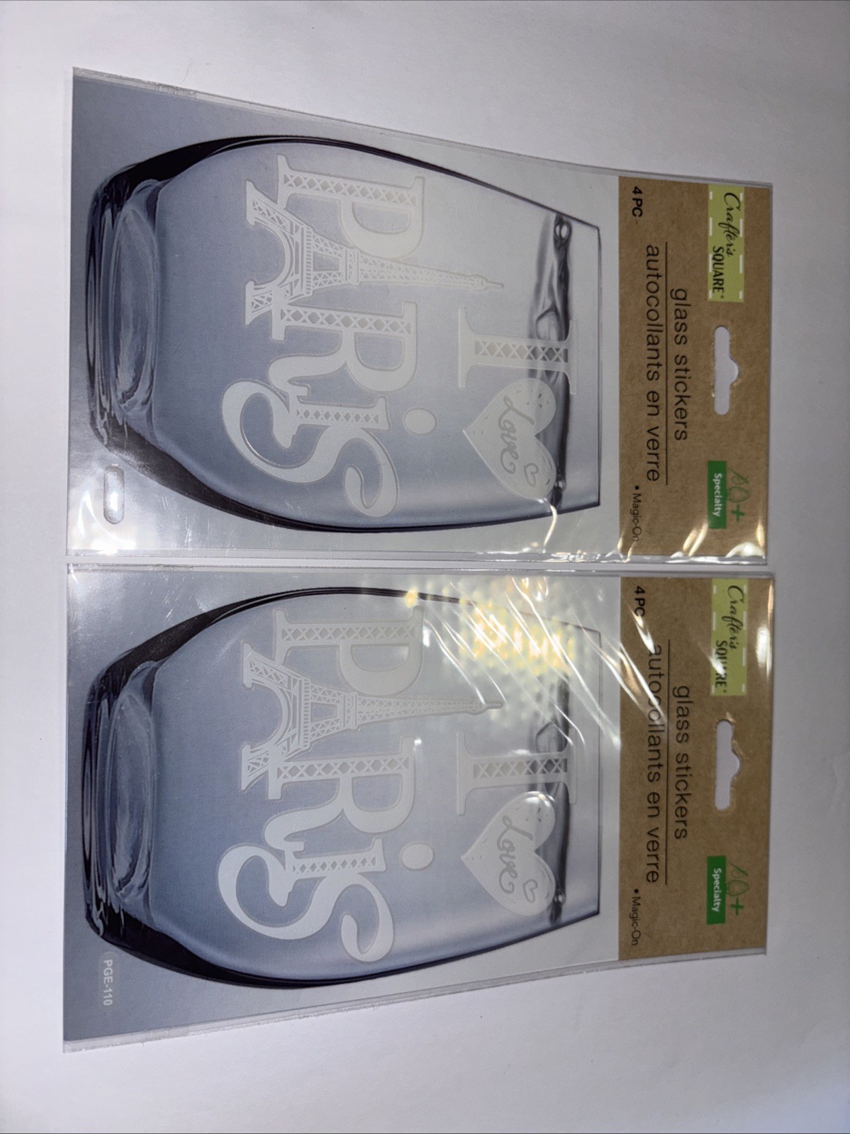 Crafter's Square Silver Diamonds Glass Jar Stickers