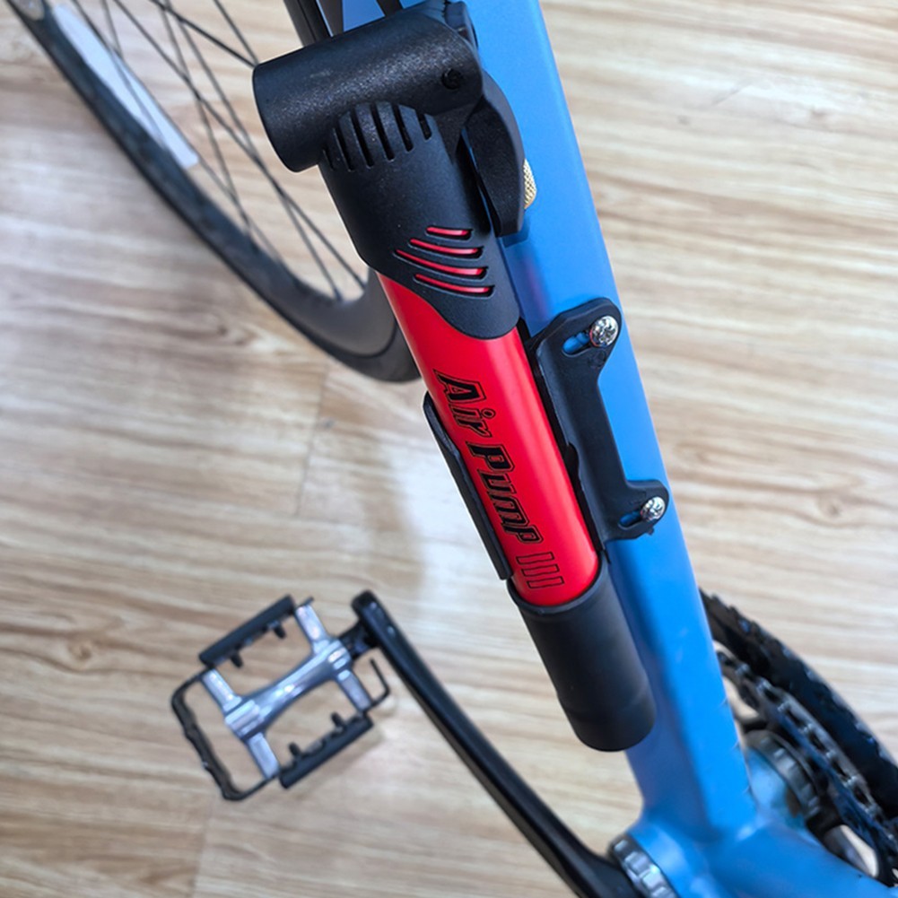 Small Portable Bike Pump with Bracket for PV and For SV Valve 100 PSI Steel