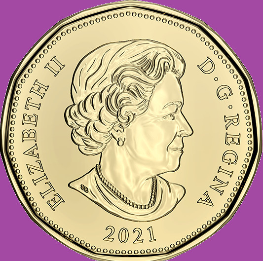 2021 Canada Queen Elizabeth One Dollar Loonie Coin. Mint UNC $1 Loon