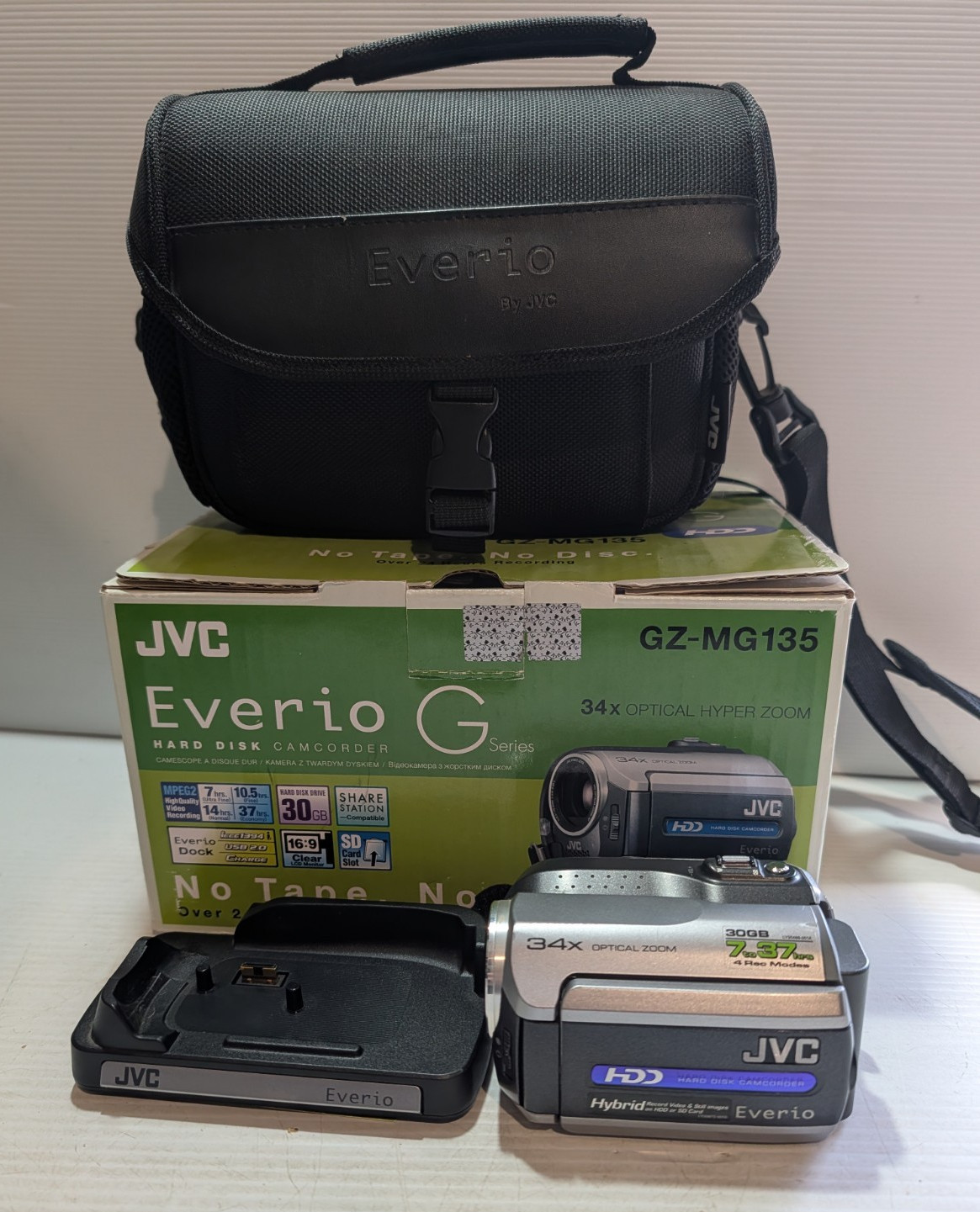 JVC Everio GZ-MG135 30GB HD Hard Disc Drive Camcorder -  With Acc & Box