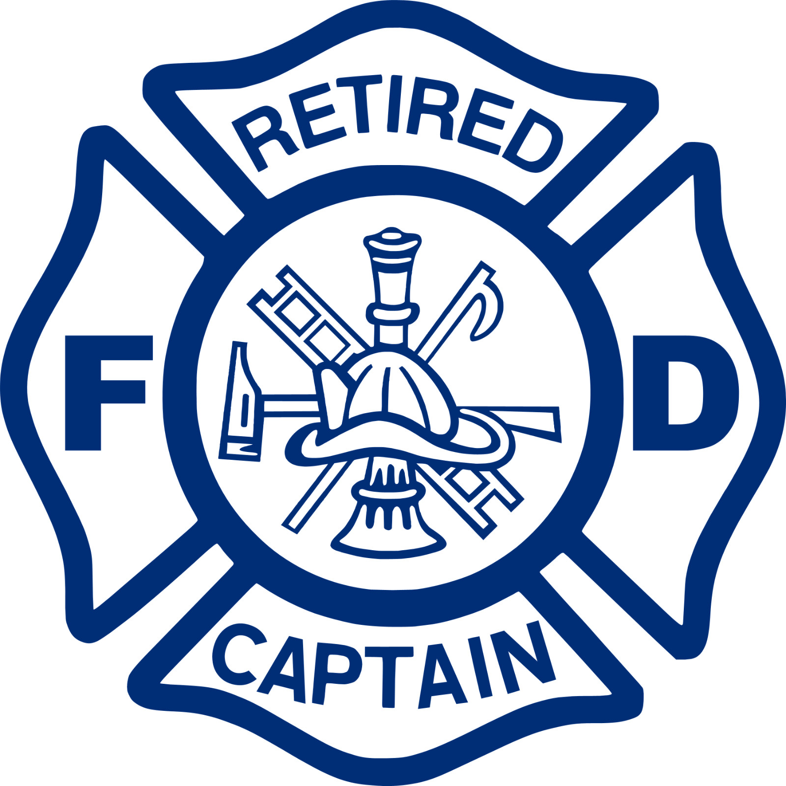 Retired Captain Firefighter Decal Vinyl Sticker EMR Fire Dept Rescue Responder