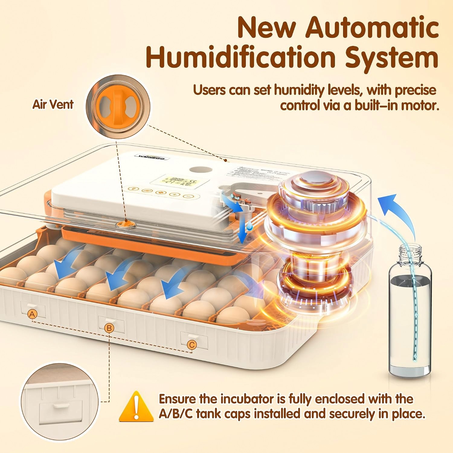 56 Egg Incubator for Hatching Eggs Automatic Egg Turning Temp & Humidity Control