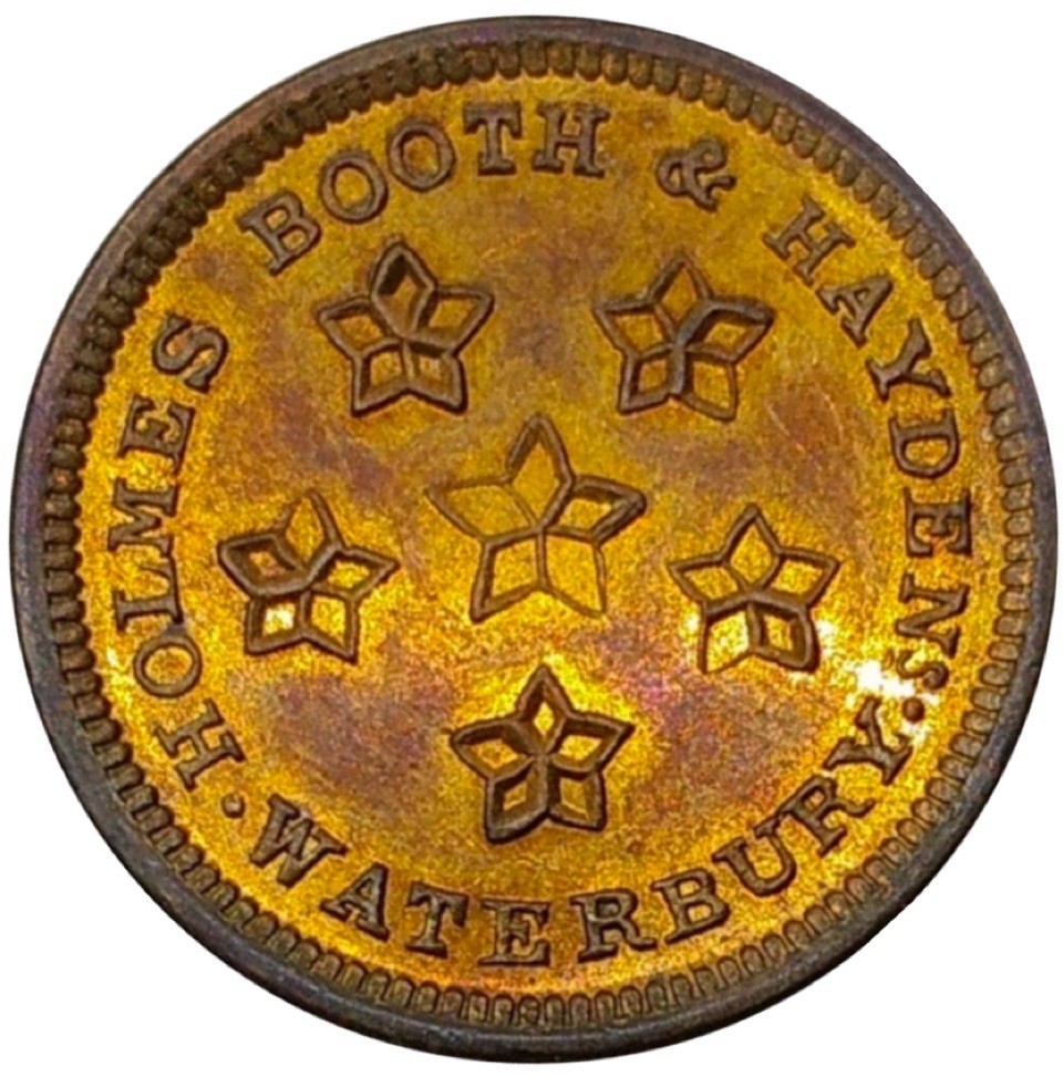 (1870's) Waterbury Ct-Wb 13Ab Holmes Booth & Haydens Merchant Token