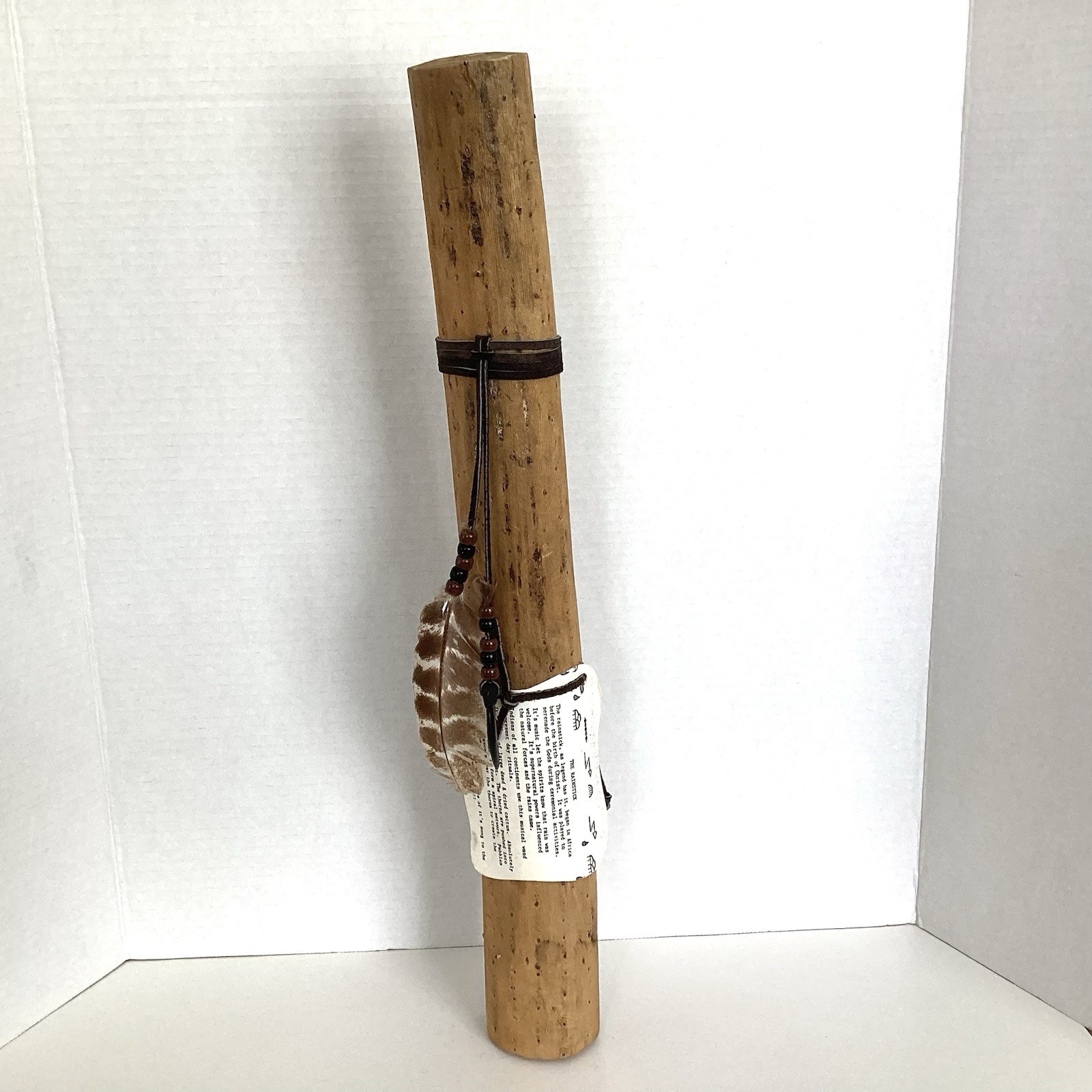 VINTAGE RAIN STICK HOLLOW Tribal WOOD NOISE MAKER MUSICAL INSTRUMENT 20” Cactus