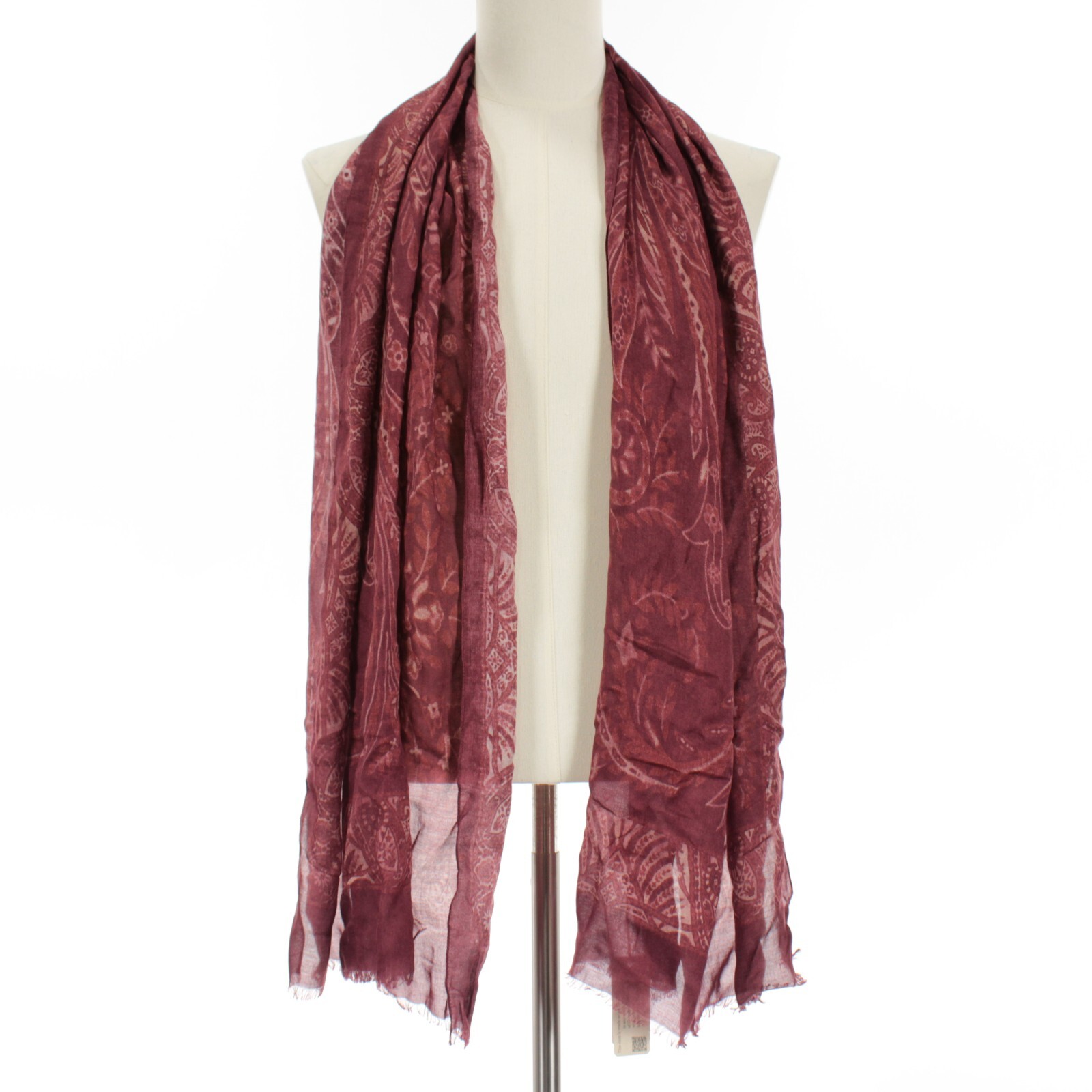 Luciano Barbera NWT Scarf Whimsical Burgundy Modal/Cashmere Blend