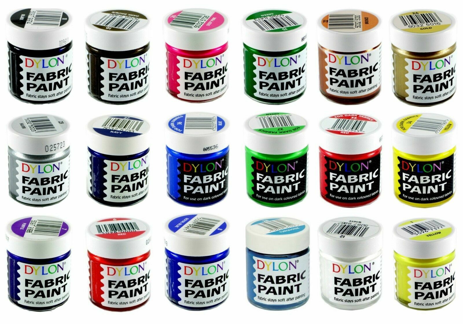 Dylon Fabric Paint Pot - Full Range of Colours Available