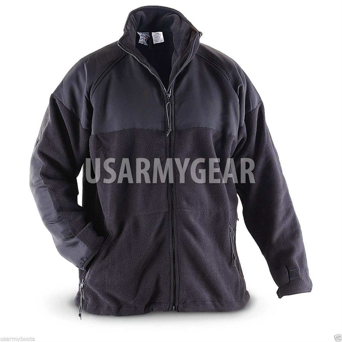 Made in USA PolarTec 300 Cold Weather Military Fleece Jacket Army Black Shirt