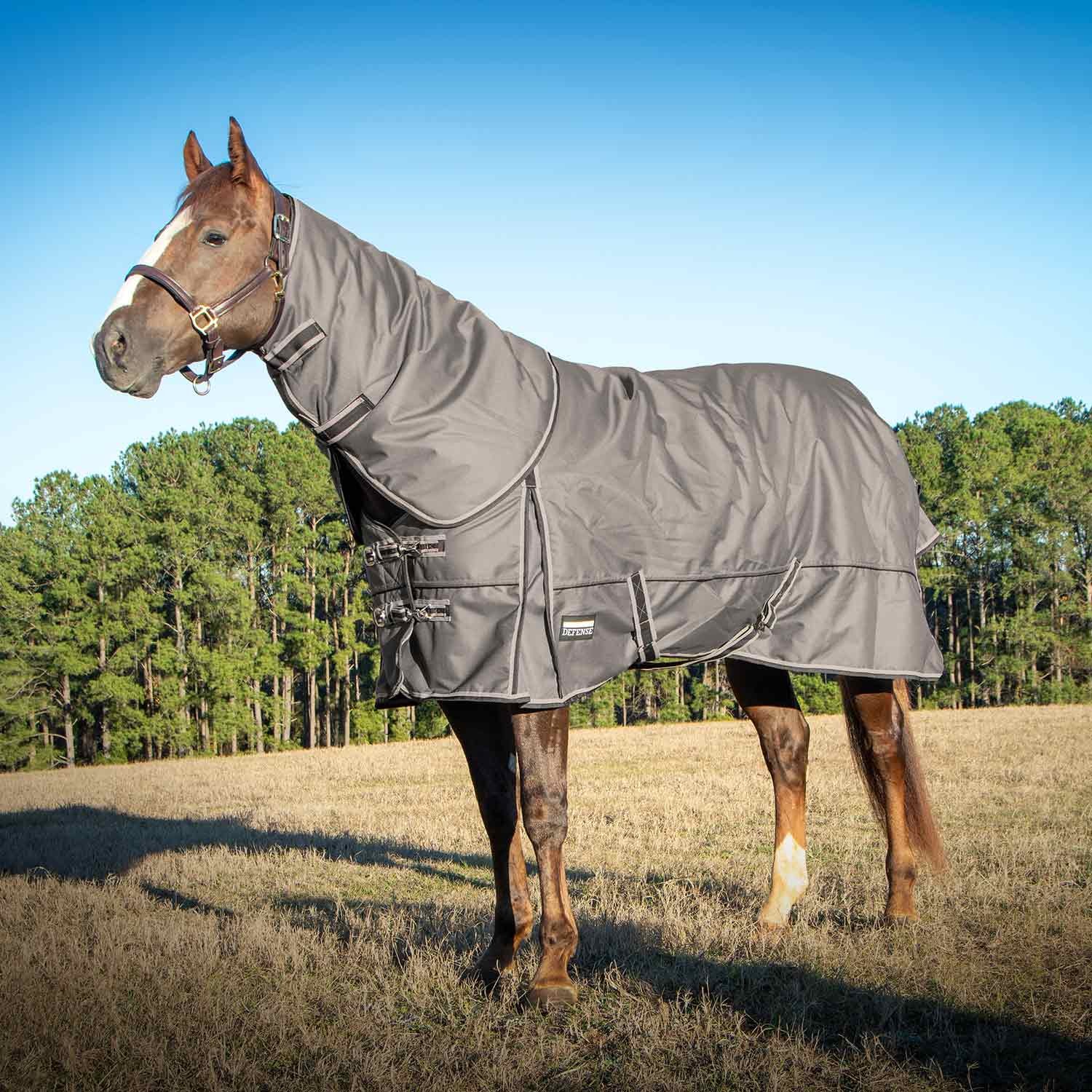 Poplar Head Defense 1680 Denier Turnout Blanket with Detachable Neck, 240 Gram,