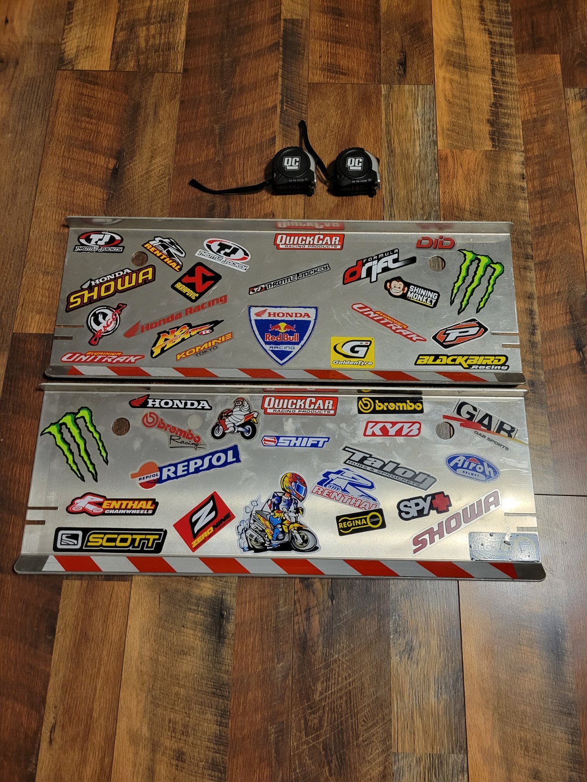 QuickCar Toe Plates With Tape Measures. Never Used. Racing Dirt Track Asphalt