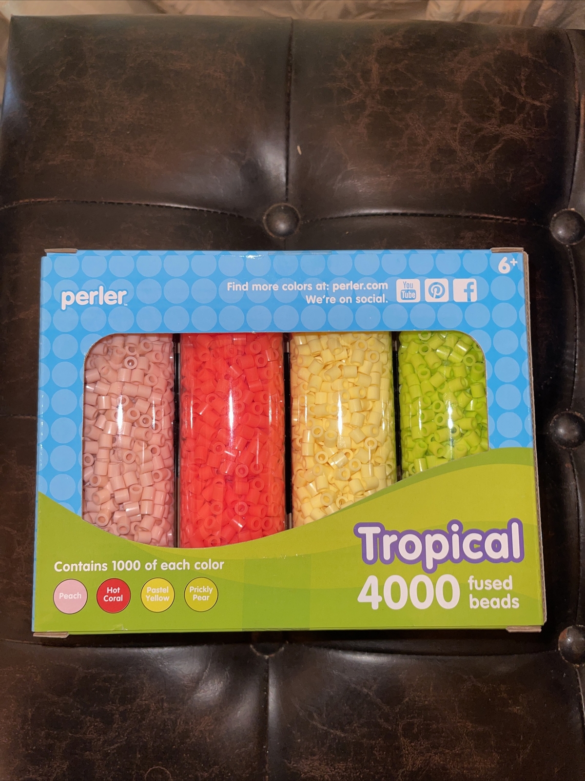 Perler Tropical Bead Storage Container Set, 4000 fused beads