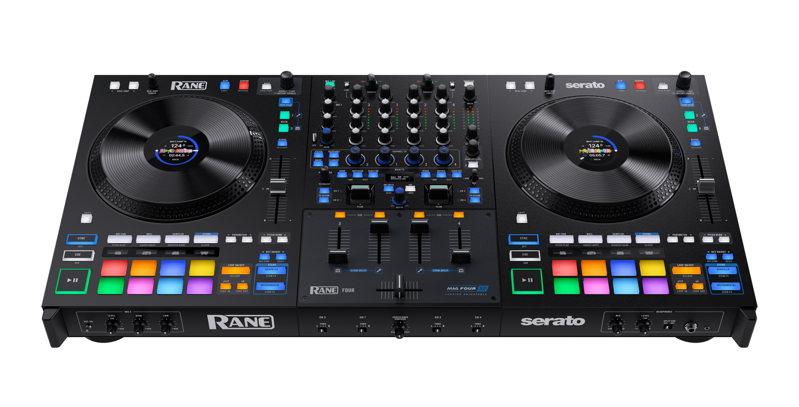 Rane FOUR Advanced 4-Channel Stems DJ Controller + Carry Bag & XLRs