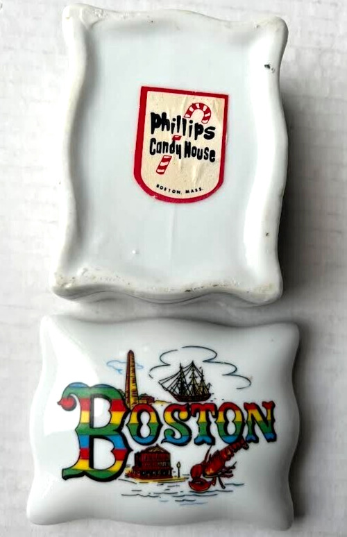 Phillips Candy House Boston Rectangular Trinket Ceramic Box