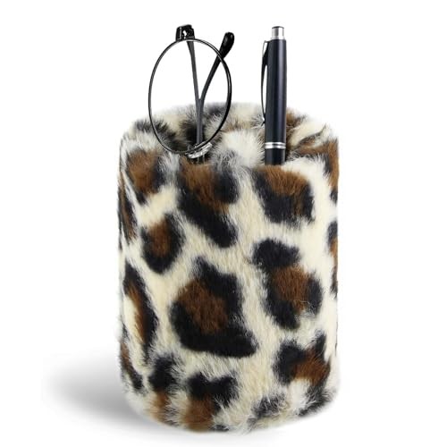 Eyeglass Holder for Nightstand,Anti-scratch Plush Eyeglass Stand Leopard/Yellow