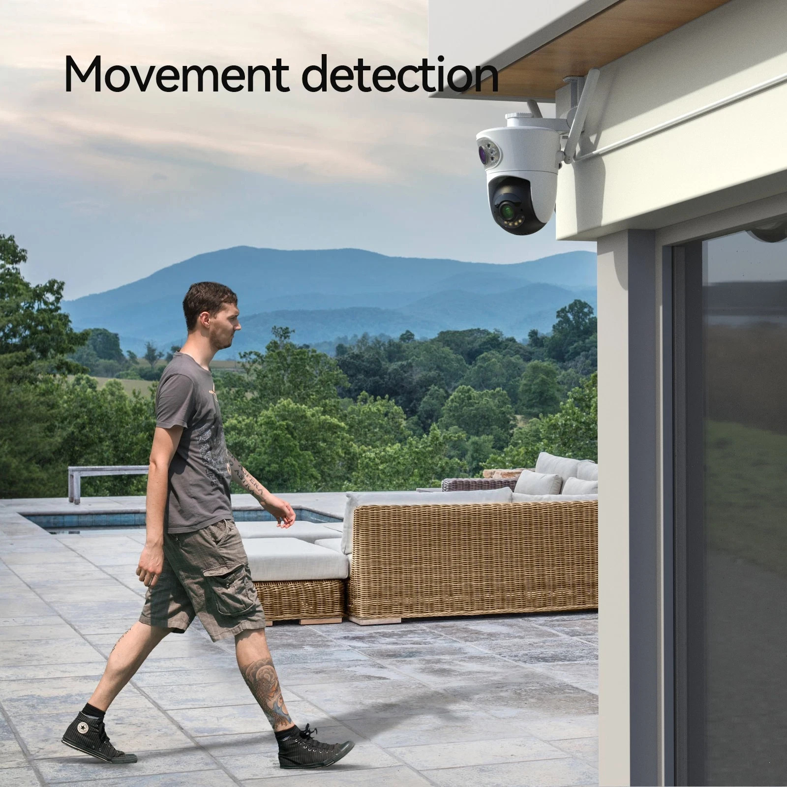 Security Camera Dual Lens Wireless WiFi PTZ for Home Security Auto Tracking