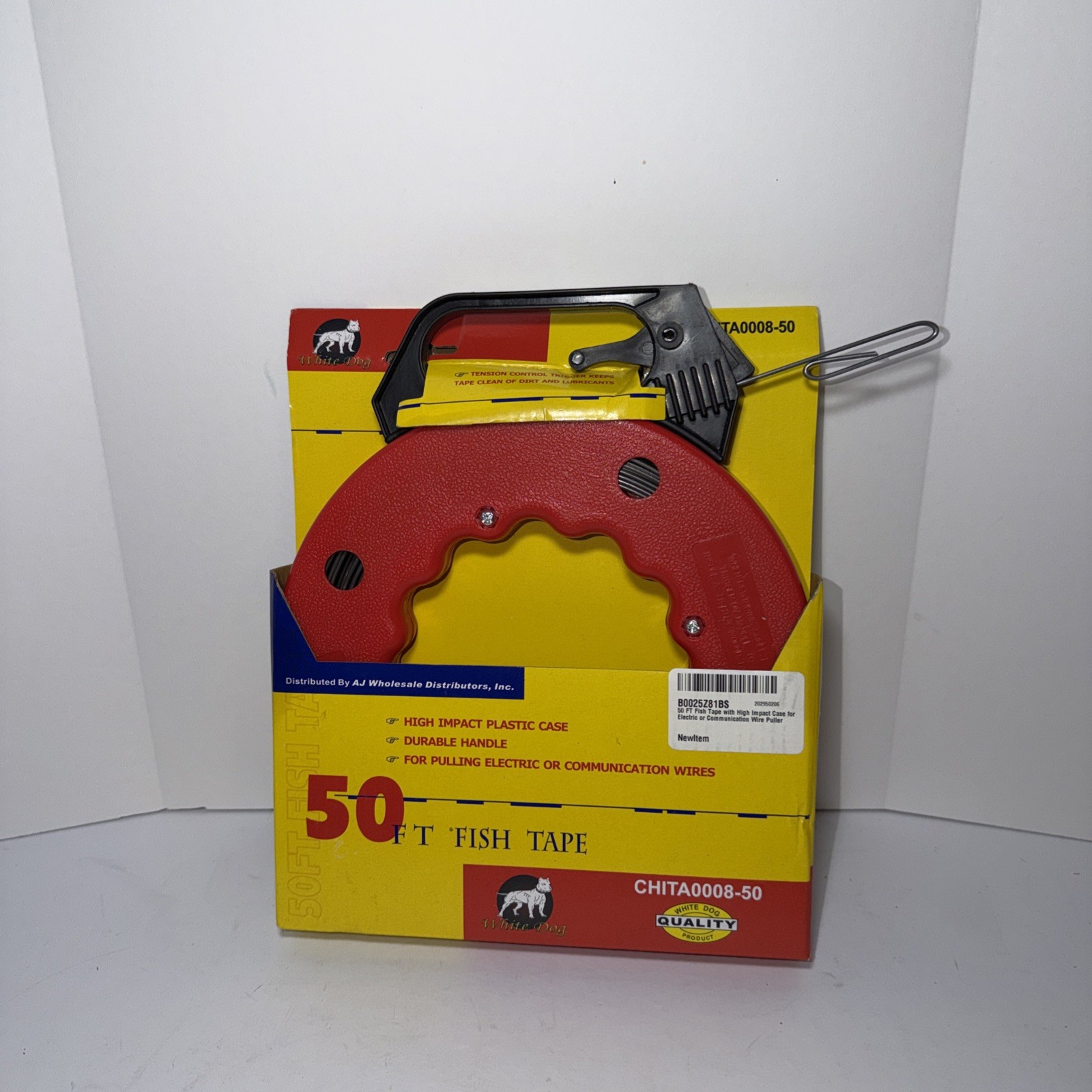 50 ft Steel Cable Fish Tape Electric Wire Cable Line Puller in High Plastic Case