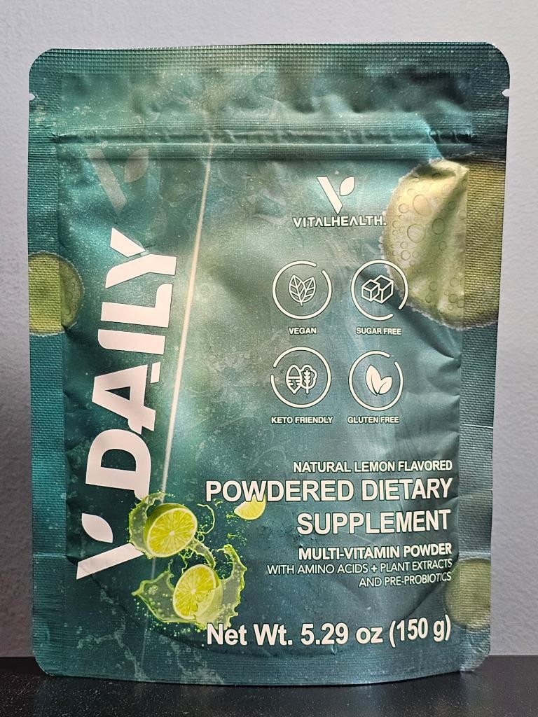 30 SCOOPS - VitalHealth V Daily Lemon Multi-Vitamin  New! Vital Health! Exp 5/27