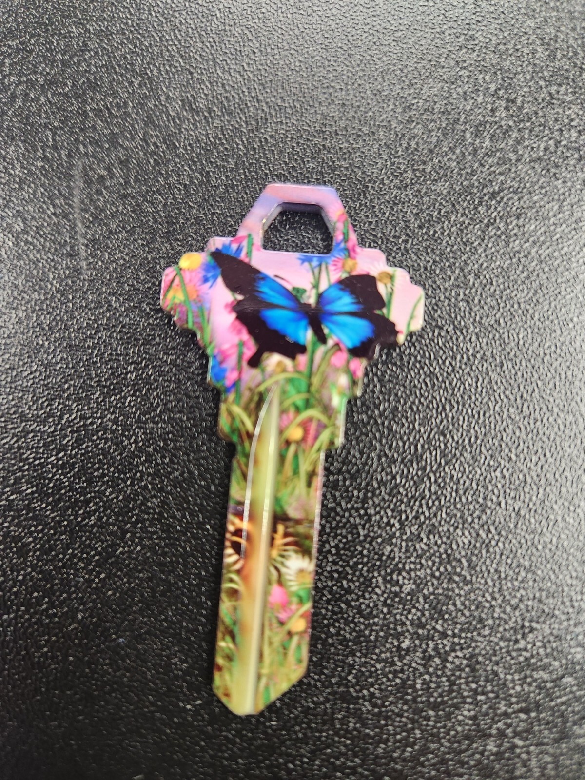 BLUE MORPHO BUTTERFLY PRINTED SCHLAGE SC1 KEYBLANK - READ DETAILS BELOW