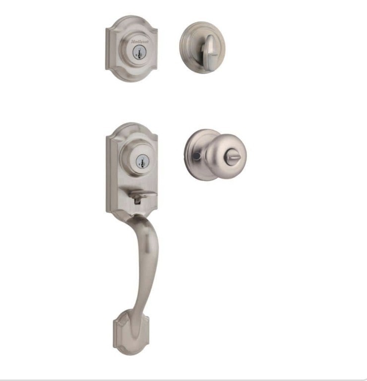 Kwikset 95530-018 Montara Single Cylinder Handleset with Juno Knob - Silver