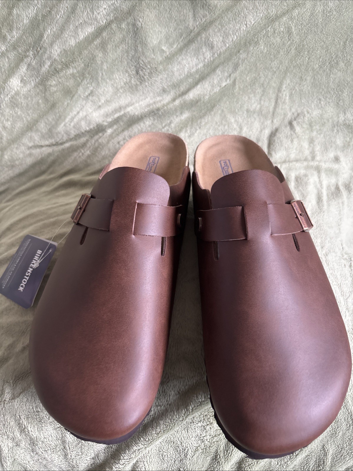 Birkenstock Boston Brown Oiled Leather Clogs Mules, Size US 11, EU 44