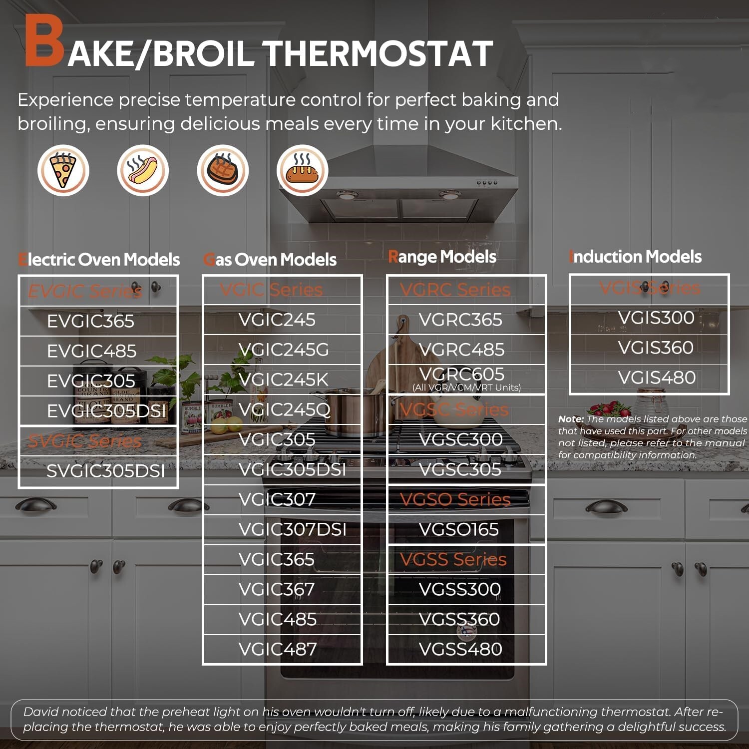 PB010036 Bake/Broil Thermostat For Viking Ranges, Induction,Electric & Gas Ovens