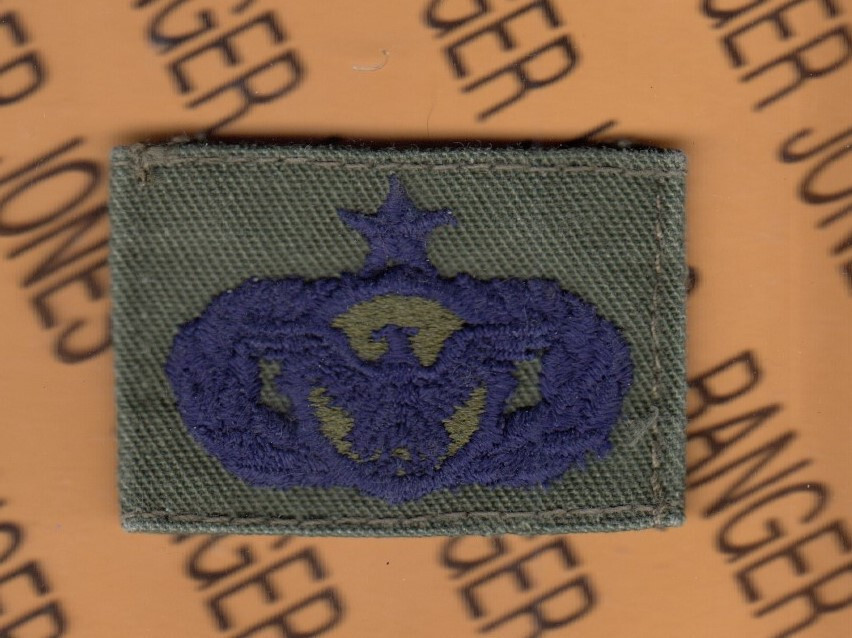 USAF Air Force SFS SPS Senior Security Police Sq badge OD Green BDU 2"sewn patch
