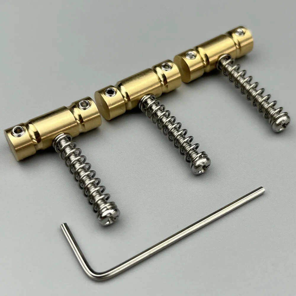 3pcs In-Tune Goto Compensated Guitar Bridge Saddles Brass