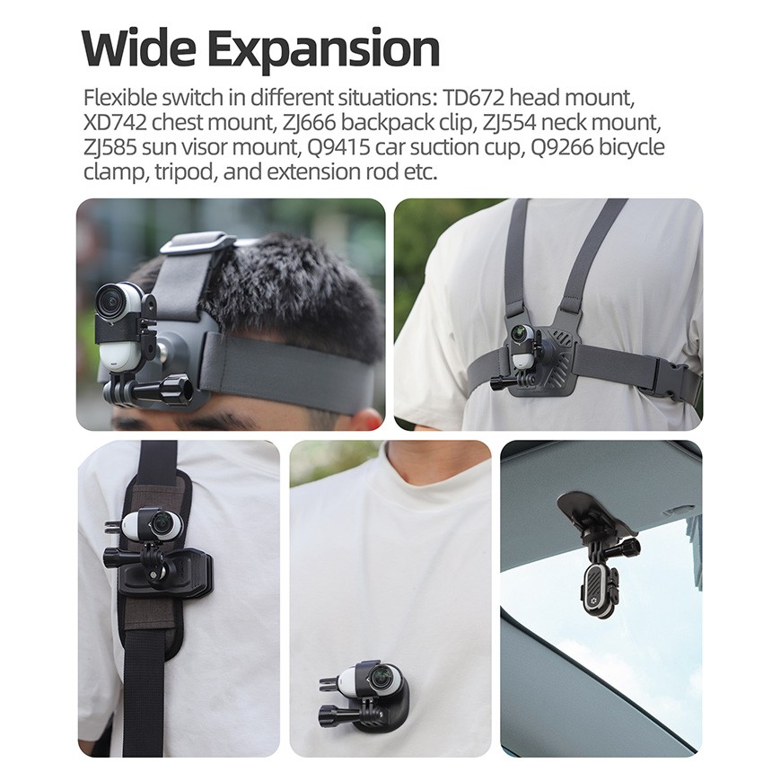 Plastic Foldable Vertical-Horizontal Mount Adapter for Insta360 GO 3S/GO 3