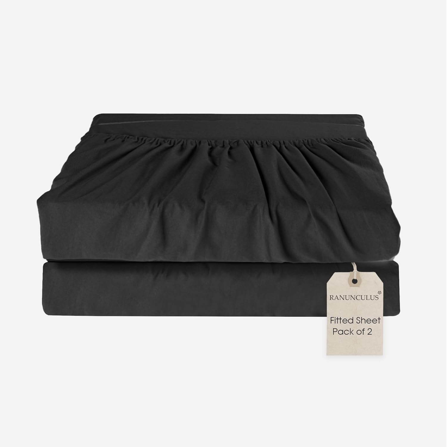 16" Prewashed Deep Pocket Fitted Sheet King Size - Pack of 2 Bed Sheet - Soft...