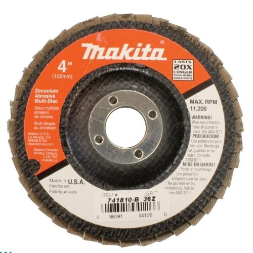 Makita 741810-B-10  Multi Disc 4" 36  GRIT #36Z,  MADE IN USA ( 10 DISCS )