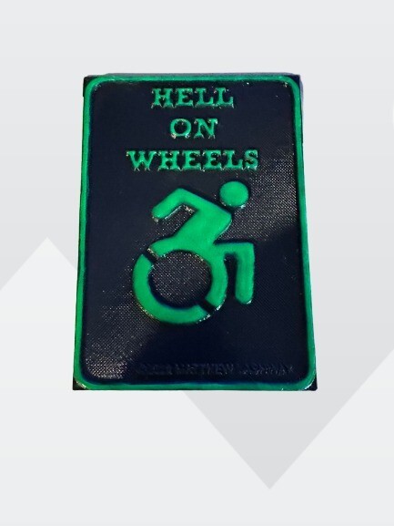 Glow-in-the-Dark "Hell on Wheels" Wheelchair Accessory - Custom Design