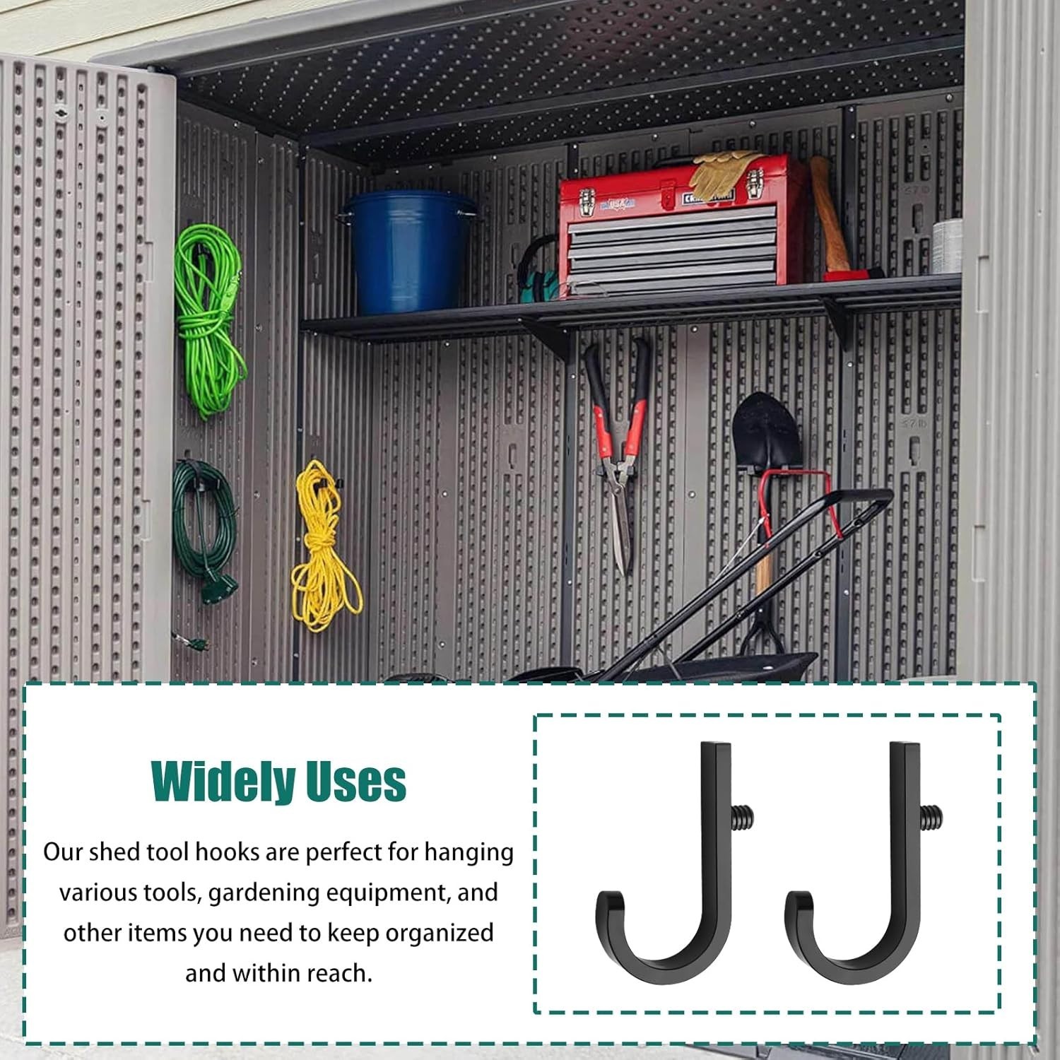 Storage Shed Hooks for Suncast/Craftsmen Resin Storage Shed 2 Pcs J-Hook