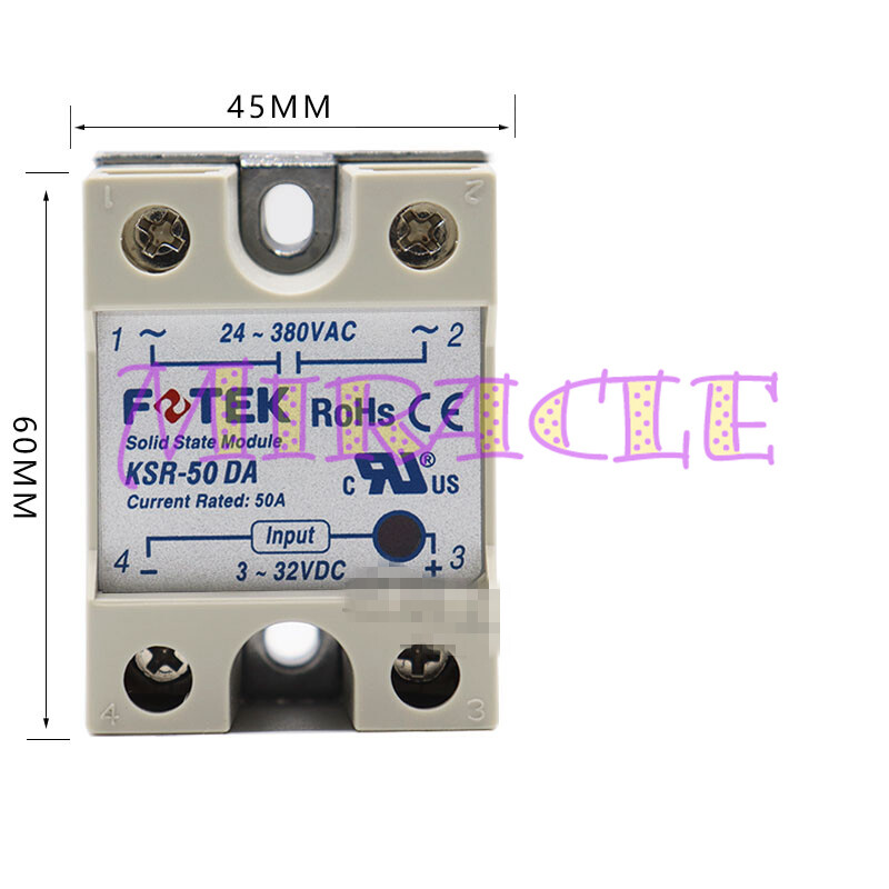 1PC NEW FOR FOTEK KSR-50DA Solid State Relay 50A 24-380VAC