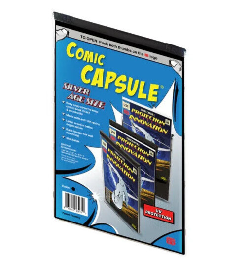10 Comic Capsule Silver Age Comic Book Plastic Protector Black UV Protection