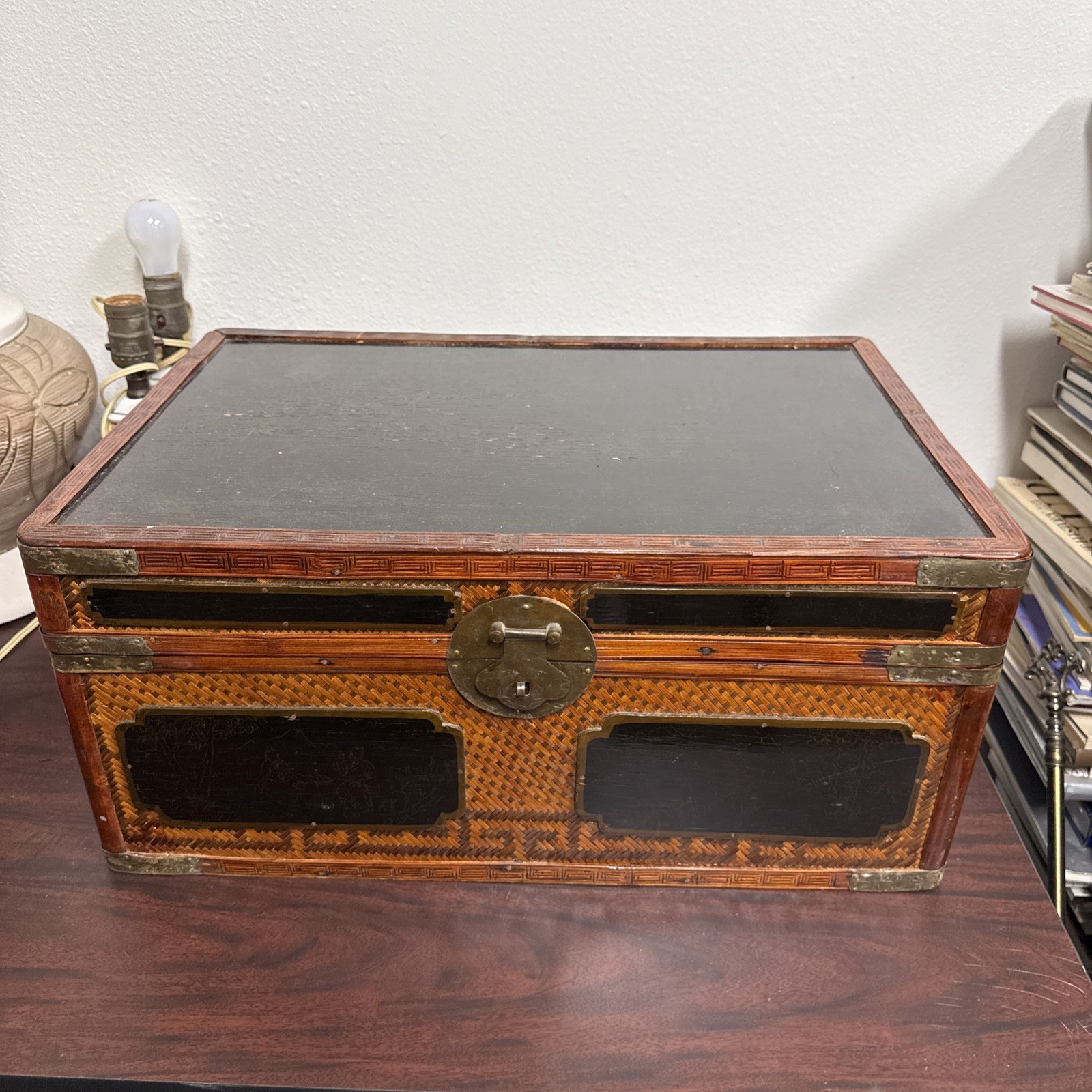 Maitland Smith Chinoiserie Trunk 20x13x10”