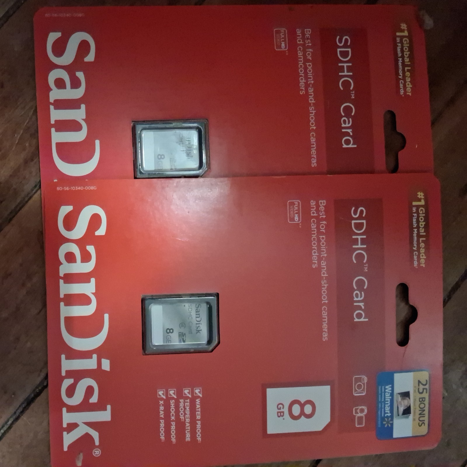 NEW SanDisk SDHC 8 GB Memory Card Water Temp shock proof new in package
