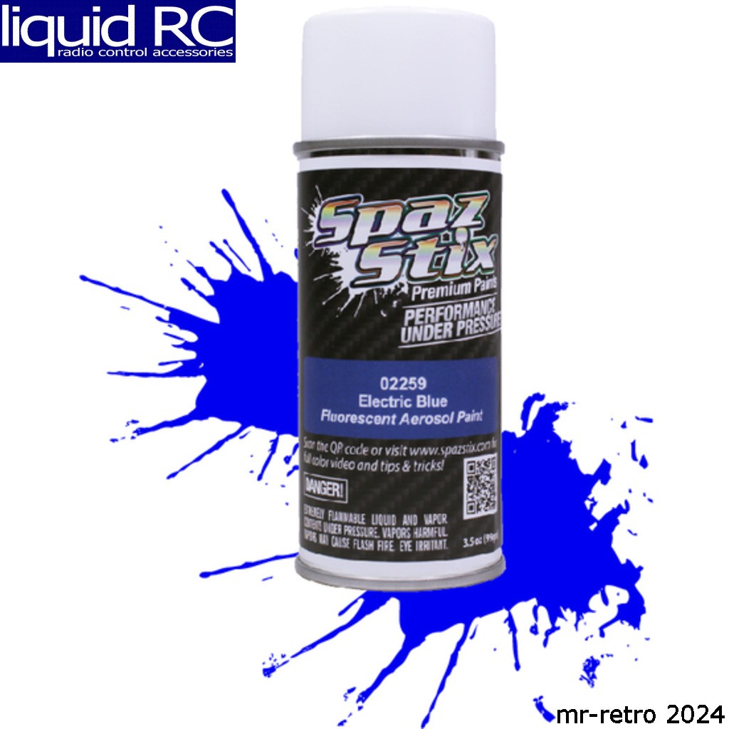 Spaz Stix 02259 Electric Blue Fluorescent Aerosol Paint 3.5oz Can
