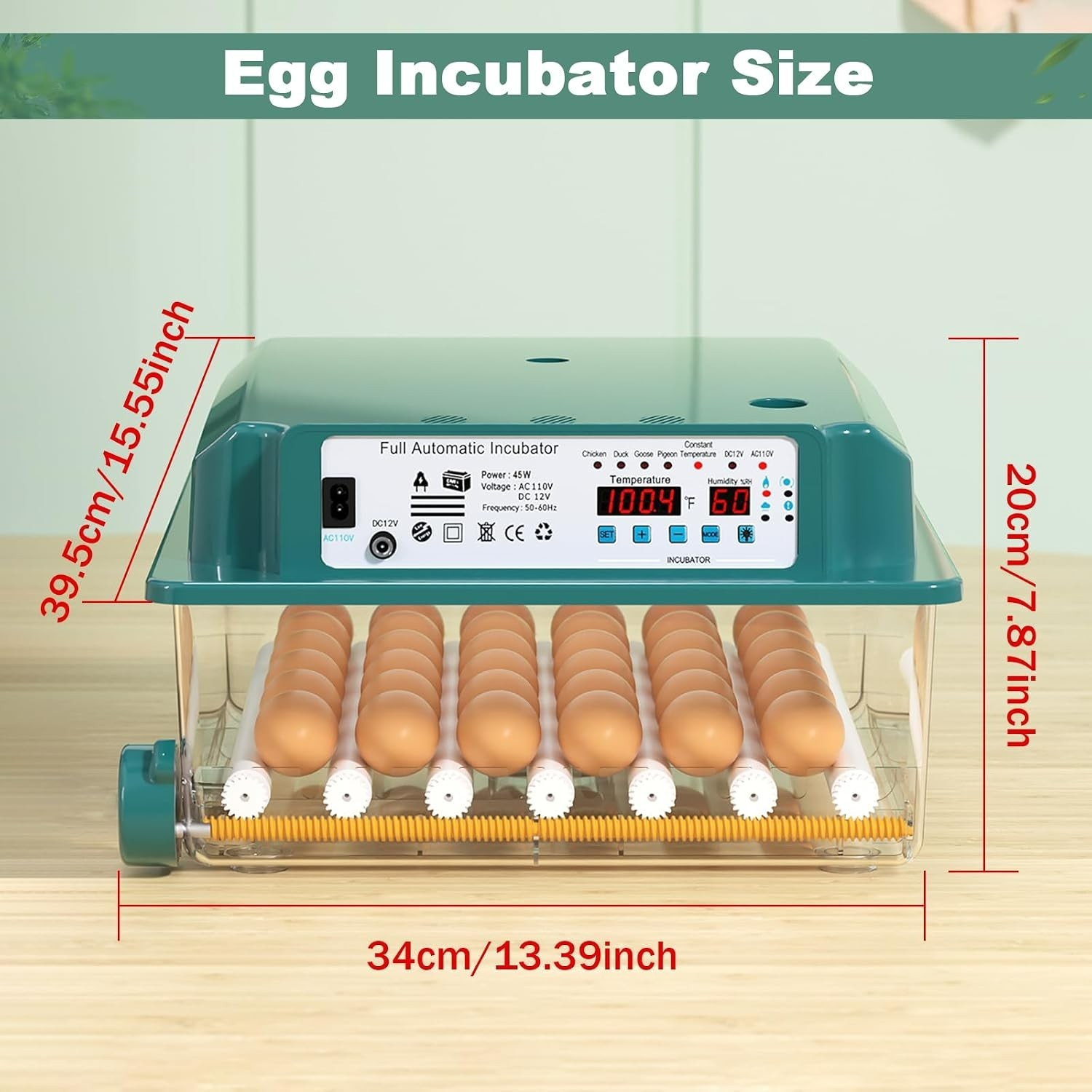 Effortless 36-Egg Incubator: Precision Temperature & Auto-Turning Features