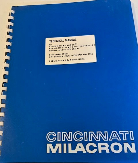 Cincinatti Milacron Technical Manual for Brushless DC-PWM Driver Controller