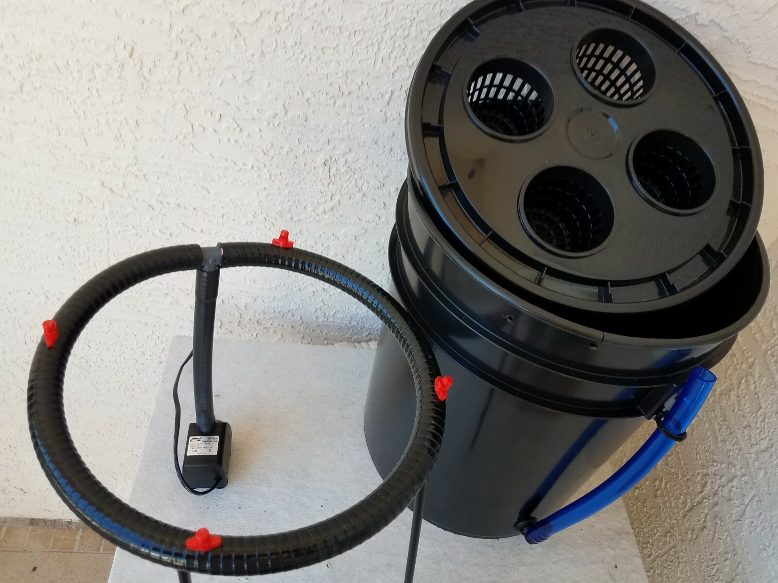 Aeroponic DWC Bubbler Bucket - Aero-Hydroponics Growing System 4X3" Net Cup Lid