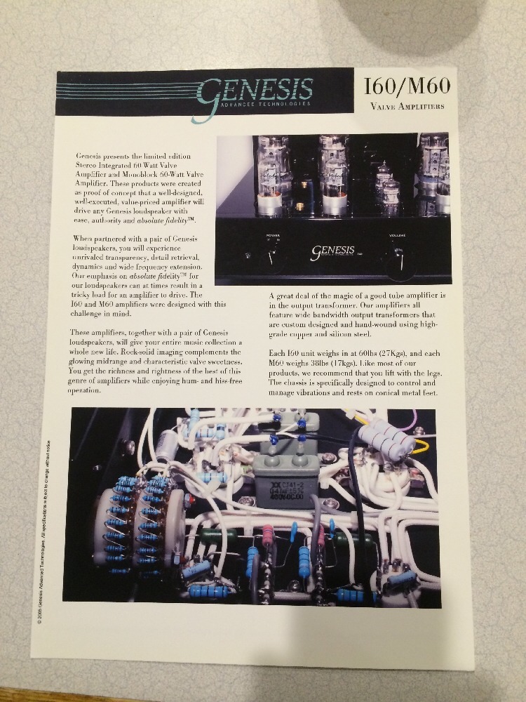 Genesis I60/M60 Marketing Brochure RARE