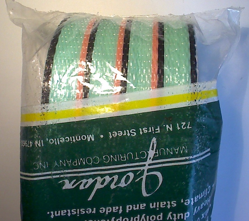 Jordan Mfg Heavy Duty Polypropylene Lawn Furniture Webbing 39' Green/Orange/Blac