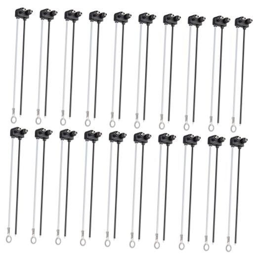 of Two Prong Wire Pigtail Plug for Sealed Trailer Clearance, Side 18AWG 20 Pcs