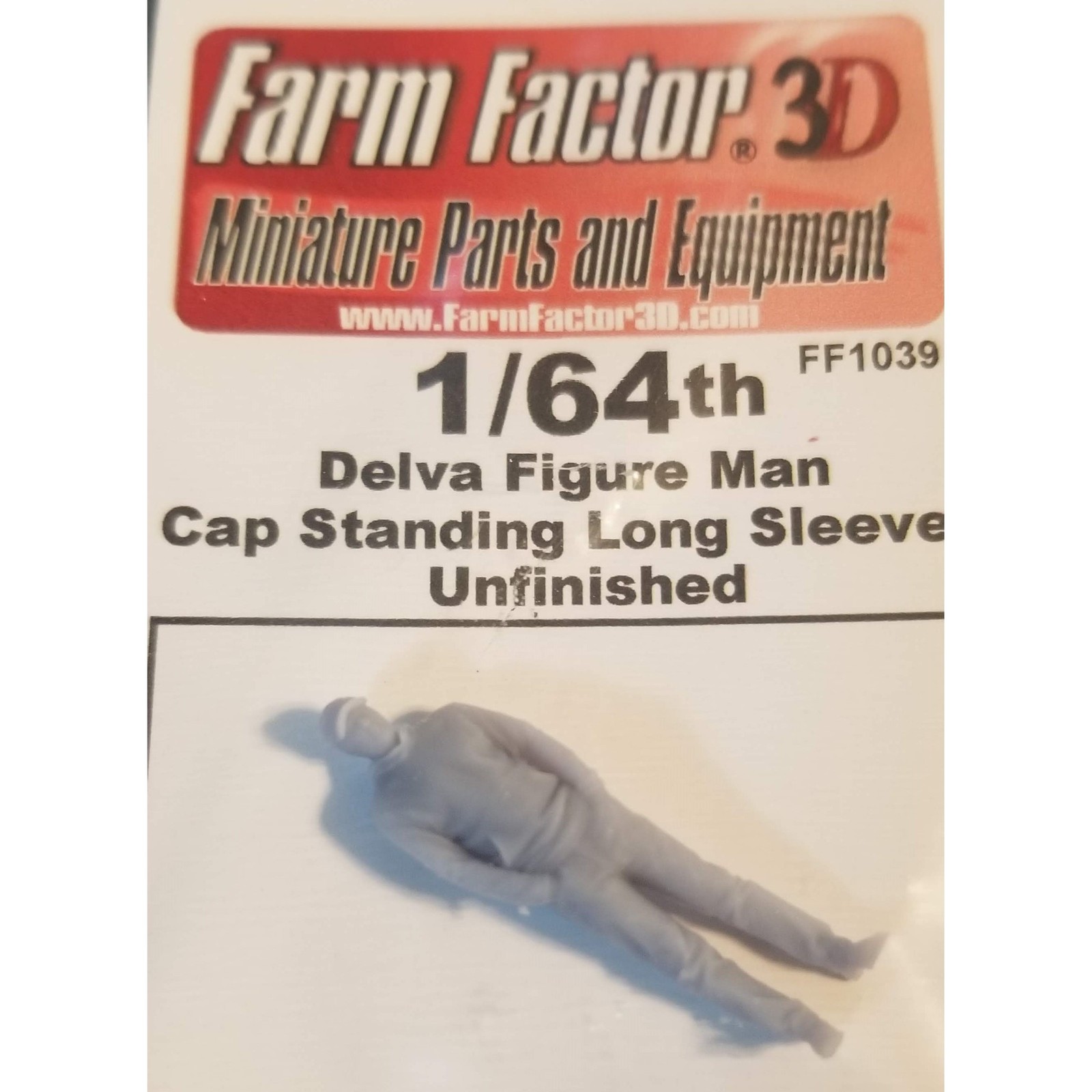 1/64 3D Printed Figure with Cap Long Sleeves Standing